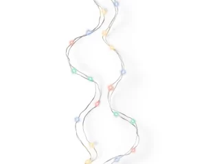 Kaemingk Micro 40 LED String Lights – Steady Effect – Indoor – BO – Silver / Multi Coloured