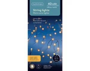 Kaemingk Micro 40 LED String Lights – Steady Effect – Indoor – BO – Copper /Classic Warm