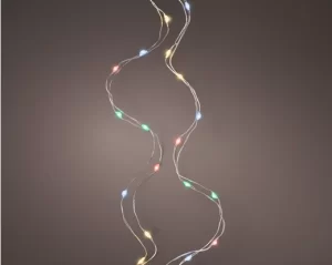 Kaemingk Micro 100 LED String Lights – Steady Effect – Indoor – BO – Silver / Multi Coloured