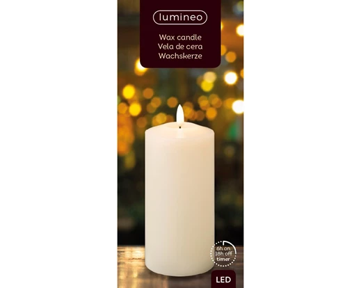 Kaemingk. Wax Wick Church Candle LED  – 14.5cm – Battery Op