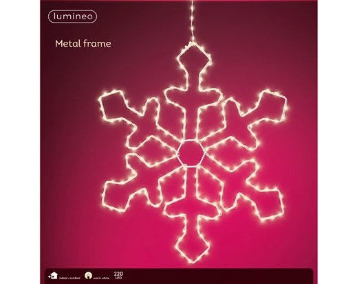 Kaemingk Micro LED frame light – Metal Snowflake – Steady Effect – Outdoor