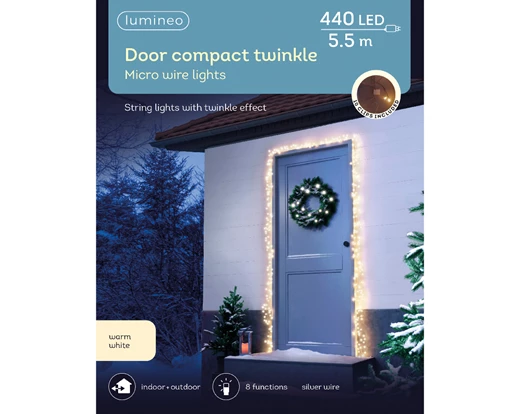 Kaemingk Micro LED Door Compact Lights – Warm White – Twinkle Effect – Outdoor