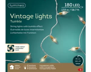 Kaemingk LED Vintage Lights – Multi Coloured – Twinkle effect – Indoor