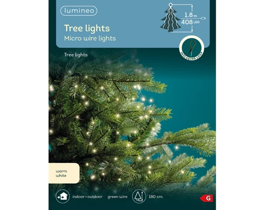 Kaemingk Micro LED Tree Bunch – Green Cable – Steady Effect – Outdoor