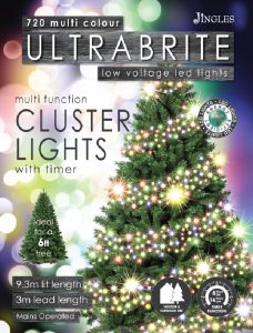 Jingles Ultra Bright Cluster Lights – Multi Coloured – 720 Light Set