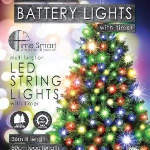 Jingles Timesmart Battery Operated Lights – Multi Coloured – 360 Light Set