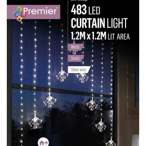 Premier LED Sputnik V Shape Curtain Lights – Cool White – Static
