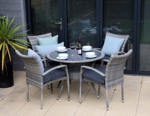 Supremo Iris 4 Seat Round Dining Set