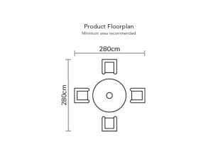 Supremo Iris 4 Seat Round Dining Set