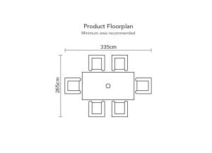 Supremo Iris 6 Seat Rectangular Dining Set