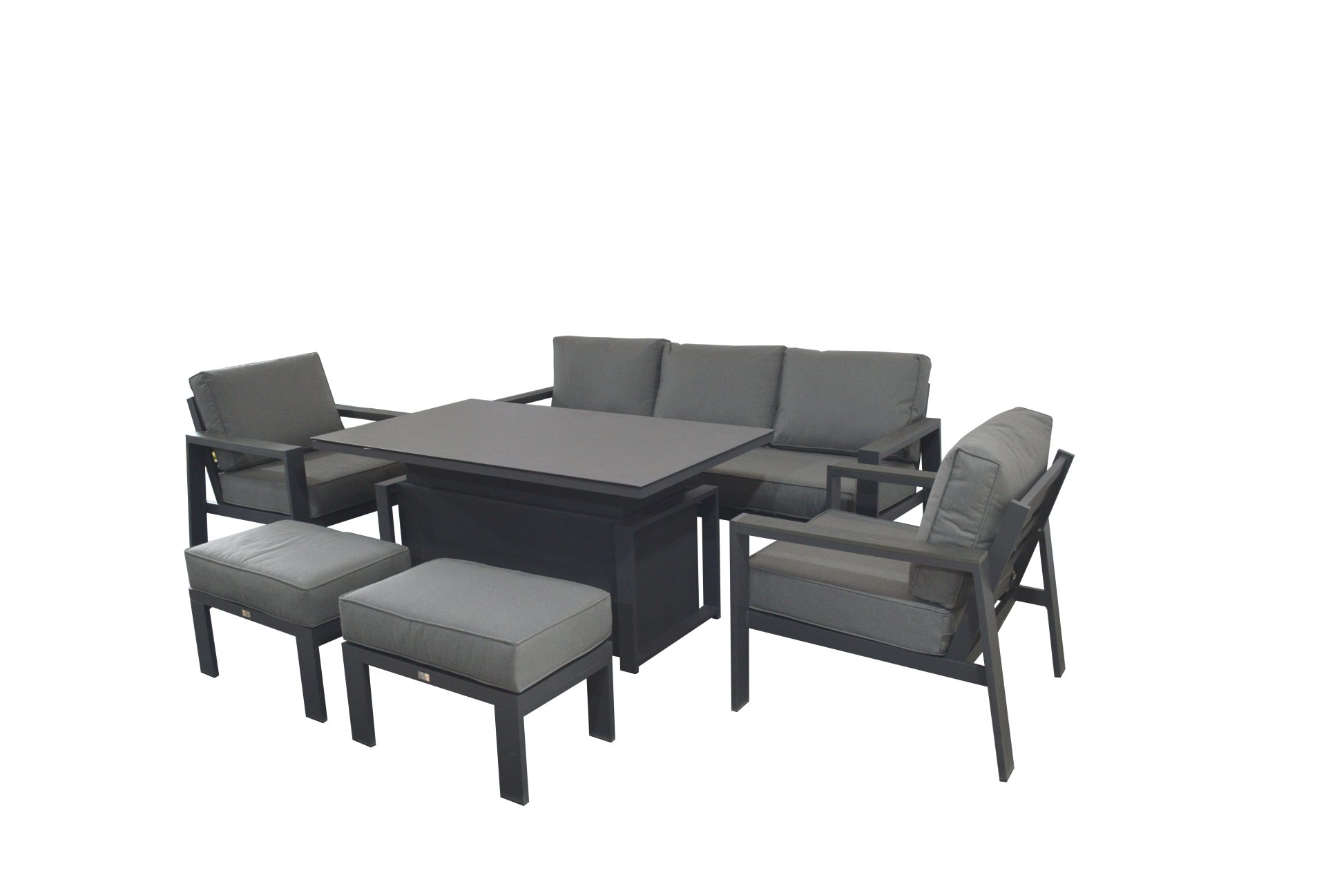 Supremo Melbury Lounge Dining Set with Height Adjustable Table – Charcoal