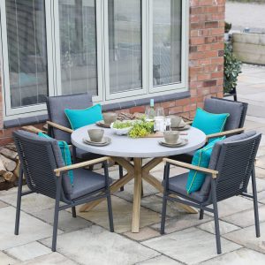 Supremo Polperro 4 Seat Round Dining Set
