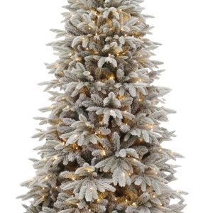 Puleo Slim Parque Flocked Tree – Pre Lit – 6.5ft