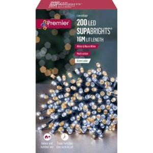 Premier 200 Multi Action LED Supabrights Lights – Warm White & White – Clear Wire