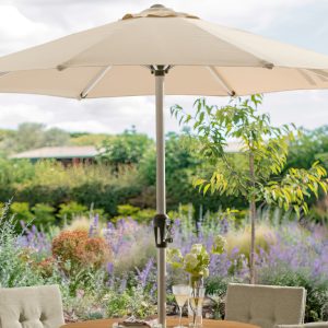 Bramblecrest Brushed Aluminium 2.5m Parasol – Stone Bramblecrest Brushed Aluminium 2.5m Parasol – Stone