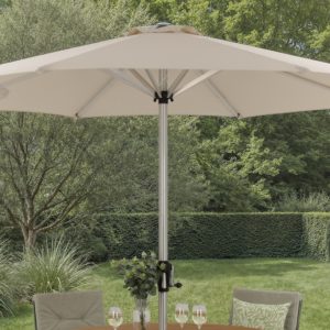 Bramblecrest Brushed Aluminium 3m Parasol – Stone