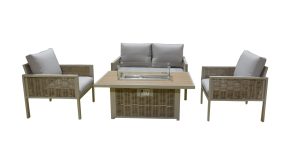 Supremo Crosby Lounge Set with Fire Pit Table