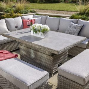 Hartman Eton Grand Rectangular Casual Dining Set with Adjustable Height Table