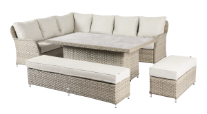 Hartman Eton Grand Rectangular Casual Dining Set with Adjustable Height Table