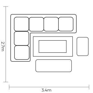 Hartman Eton Grand Rectangular Casual Dining Set with Adjustable Height Table