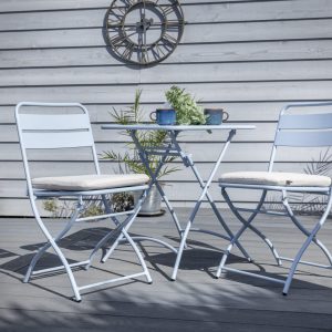Hartman Urban Folding Bistro Set – Duck Egg Blue