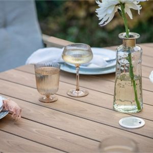 Bramblecrest RHS Wisley 6 Seat Elliptical Dining Set – Mocha