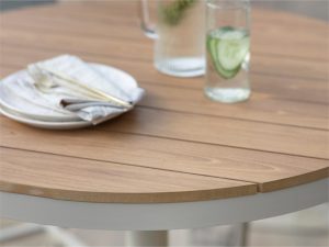 Bramblecrest RHS Wisley Round Bar Table with 4 Bar Stools – Mocha