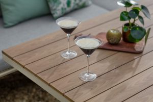 Bramblecrest RHS Wisley L-Shape Sofa Set with Adjustable Height Table – Mocha