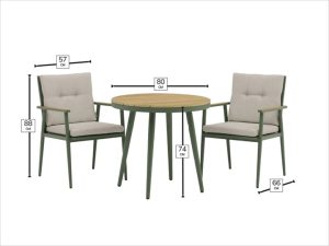 Bramblecrest RHS Wisley Round Bistro Set – Sage