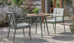 Bramblecrest RHS Wisley Round Bistro Set – Sage