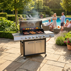 Rhyno Deluxe 6 Burner BBQ with Side Burner Rhyno Deluxe 6 Burner BBQ with Side Burner