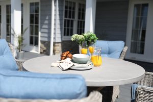 Supremo Lagos 4 Seat Round Lounge Dining Set – Cobalt Blue