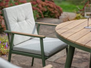 Bramblecrest RHS Wisley 6 Seat Elliptical Dining Set – Sage