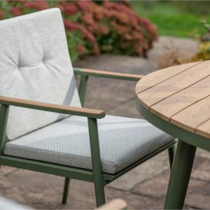 Bramblecrest RHS Wisley 6 Seat Elliptical Dining Set – Sage