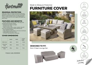 Hartman Eton 3 Seat Sofa Rectangular Casual Dining Set Cover