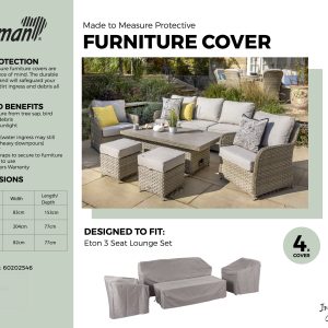 Hartman Eton 3 Seat Sofa Rectangular Casual Dining Set Cover
