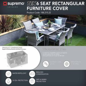 Supremo TEX 6 Seat Rectangular Set Cover