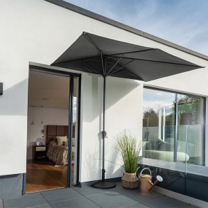 Hartman Catalan Half Round Parasol 2.3m – Dark Grey