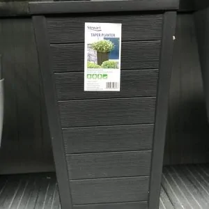 Stewart Garden – Taper Planter – 37 x 37 x 57 cm – Grey