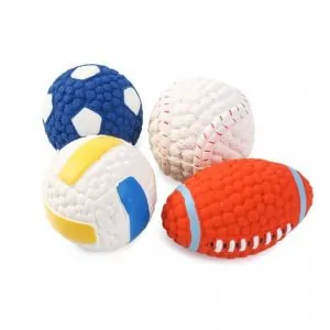 Zoon Squeaky Latex Pooch Ball – 6cm (4 Designs)