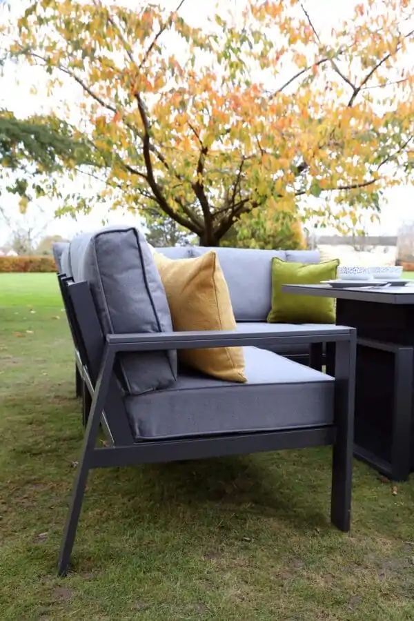 Supremo Melbury Mini Modular Corner Set with Firepit Table – Charcoal