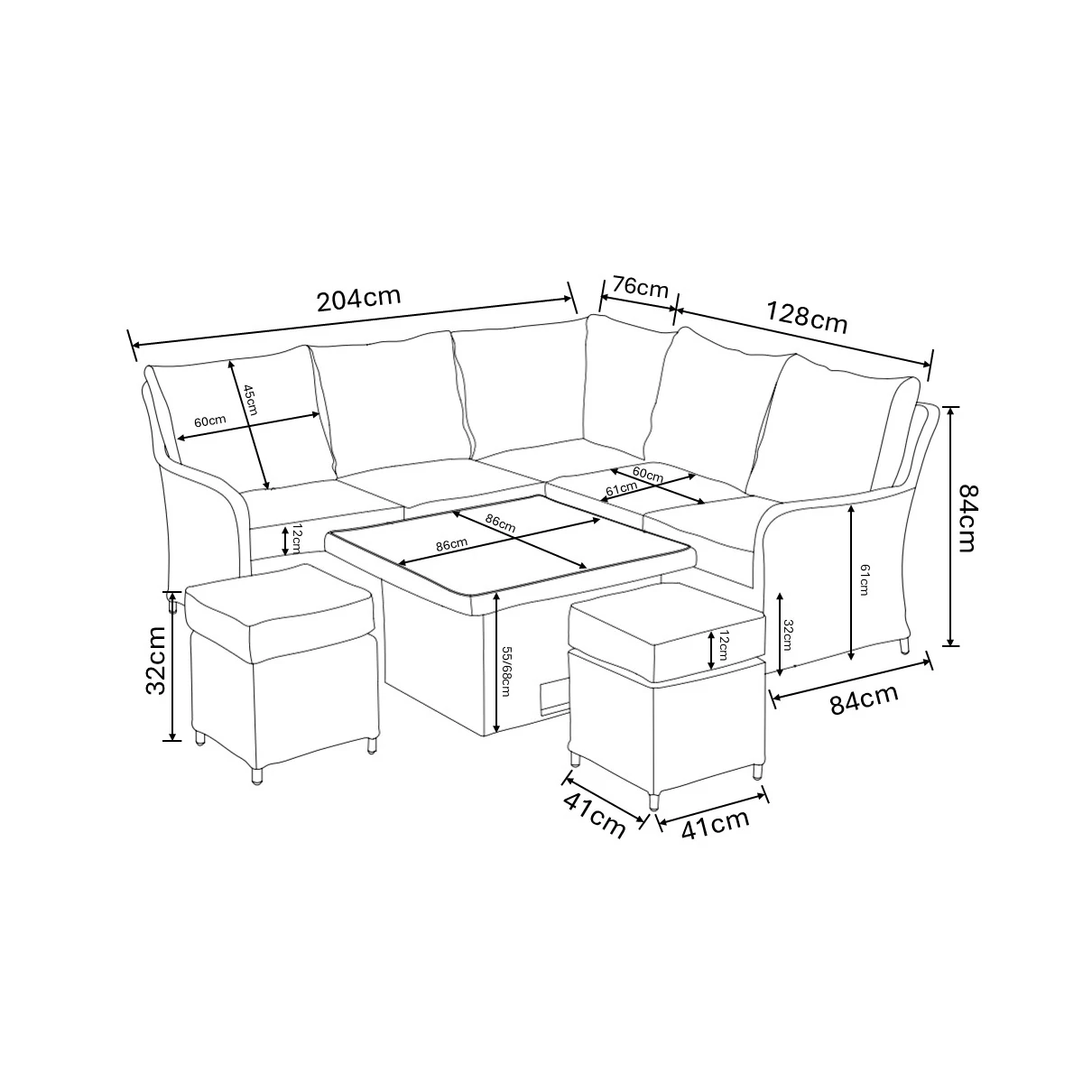 Hartman Eton Square Casual Dining Set